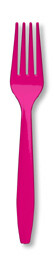 Hot Magenta premium plastic fork