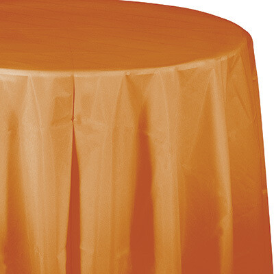 Pumpkin Spice 82 inch Plastic round tablecover