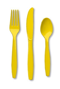 School Bus Yellow premium assorted cutlery