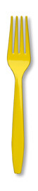 School Bus Yellow premium plastic fork 50 count