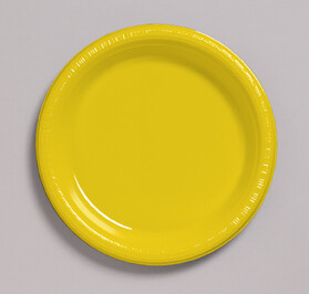 School Bus Yellow 6.75 inch plastic plate
