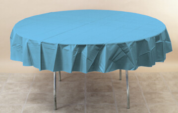Pastel Blue 82 inch Plastic round tablecover