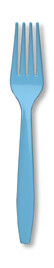 Pastel Blue premium plastic fork 50 count
