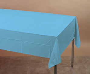 Pastel Blue paper poly tablecover 54 inches x 108 inches