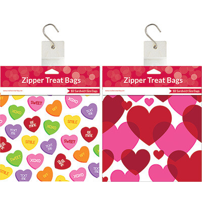 Valentine Decor Zipper Treat Bags