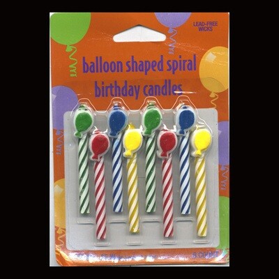 Birthday Candles Balloon Shaped Spiral