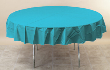 Bermuda Blue 82 inch Plastic round tablecover