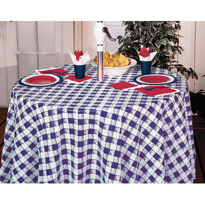 Blue Gingham 82" Round tablecover
