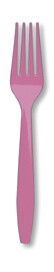 Candy Pink premium plastic 24 count  fork