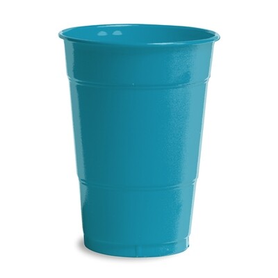 Turquoise 16 oz plastic cup