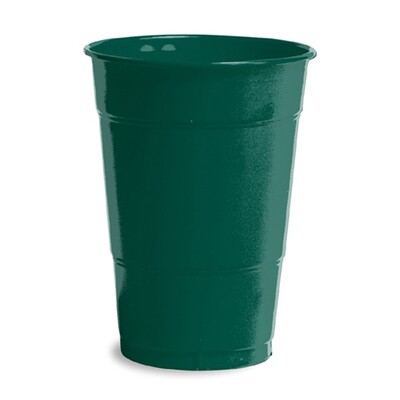 Hunter Green 16 oz plastic cup