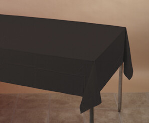 Black Velvet paper poly tablecover 54 inches x 108 inches