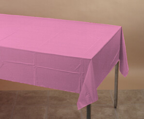 Candy Pink paper poly tablecover 54 inches x 108 inches