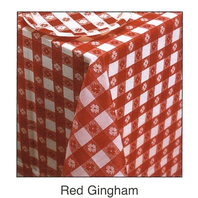 Red Gingham 82" Round tablecover-DS