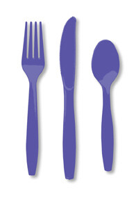 Purple premium assorted cutlery