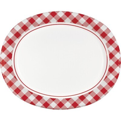 Classic Gingham 10" x 12" Oval Plates-DS