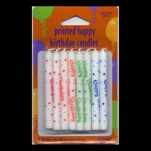 Birthday Candles Printed Happy Birthday