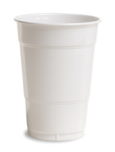 White 16 oz plastic cup
