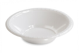 White 12 oz plastic bowl