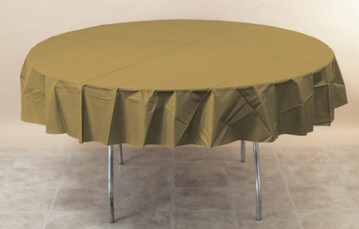 Glittering Gold 82 inch Plastic round tablecover