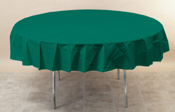 Hunter Green 82 inch Plastic round tablecover