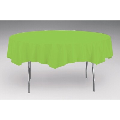 Fresh Lime 82 inch Plastic round tablecover
