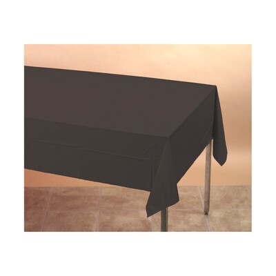 Black Velvet plastic tablecover 54 inches x 108 inches