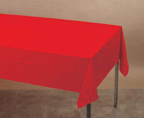 Classic Red paper poly tablecover 54 inches x 108 inches