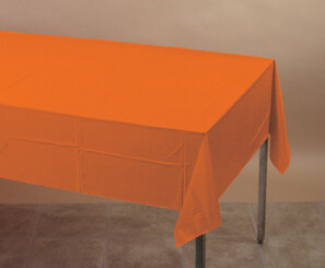 Sunkissed Orange paper poly tablecover 54 inches x 108 inches