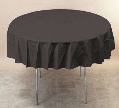 Black Velvet 82 inch Plastic round tablecover