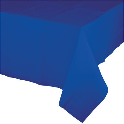 Cobalt plastic tablecover 54 inches x 108 inches
