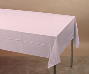 Classic Pink plastic tablecover 54 inches x 108 inches