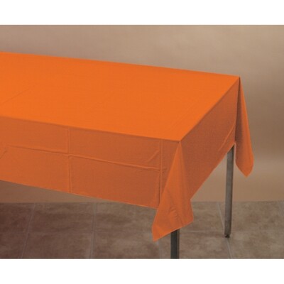 Sunkissed Orange plastic tablecover 54 inches x 108 inches