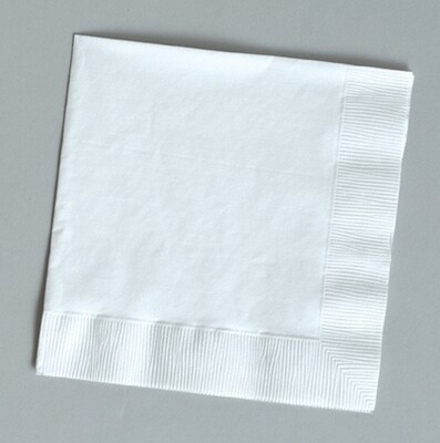 White 1/4 fold dinner napkin 3 ply