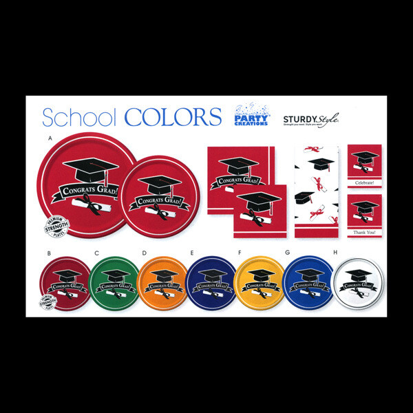 School Colors Orange High Count 6.75" Plates