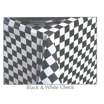 Black and White Check 54" x 108" Plastic Tablecover-DS