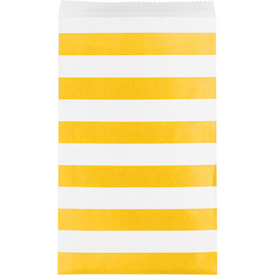 Paper Treat Bags Medium School Bus Yellow Stripe