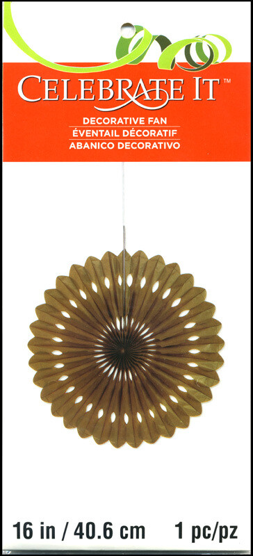Metallic 16" Gold Fan-Unique