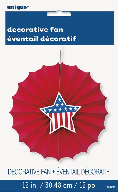 Stars and Stripes Printed Decor 12" Fan-Unique