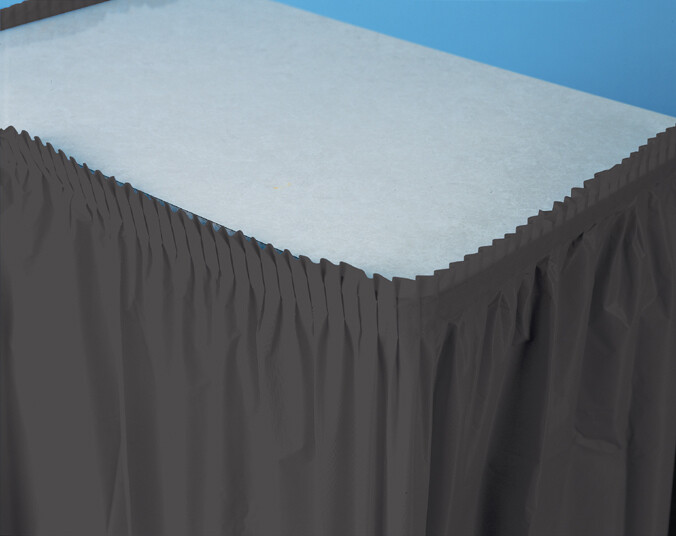 Black Velvet plastic tableskirt 14 feet x 29 inches