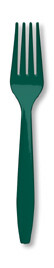 Hunter Green premium Plastic Fork 24ct