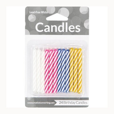 Assorted Candy Stripe Candles-DS