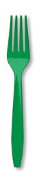 Emerald Green premium plastic fork 24 count