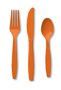 Sunkissed Orange premium assorted cutlery