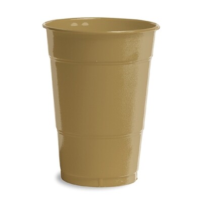 Glittering Gold 16 oz plastic cup