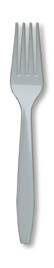 Shimmering Silver premium plastic fork 50 count