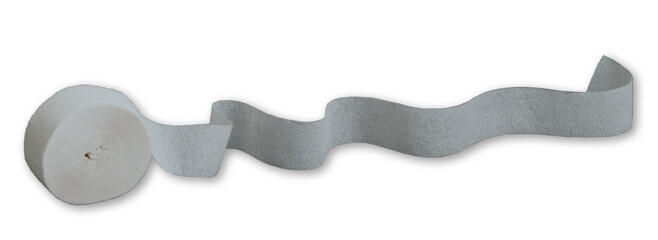 Shimmering Silver 81ft crepe streamer