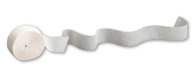 White 81ft crepe streamer