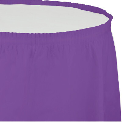 Amethyst plastic tableskirt 14 feet x 29 inches