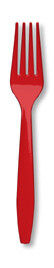 Classic Red premium plastic fork 50 count